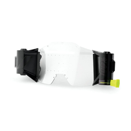 A GYEREK FMF PowerBomb szemüvegeihez elérhető teljes roll-off rendszer is, amely széles (45mm) és tiszta látómezőt kínál még a legmostohább körülmények között is. A rendszer öntisztító tartályt és páramentes polikarbonát lencsét, 2 tekercs roll-off filmet