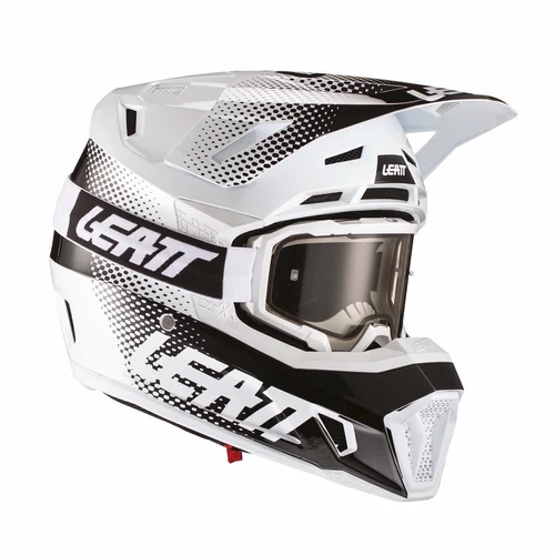 Leatt Moto 7.5 V21.1 Bukósisak Szemüveggel (Fehér)