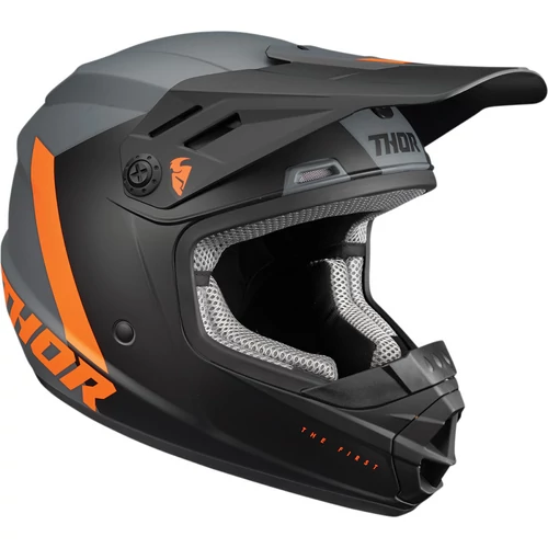 Thor Sector Chev Gyerek MX Bukósisak (Charcoal-Orange)
