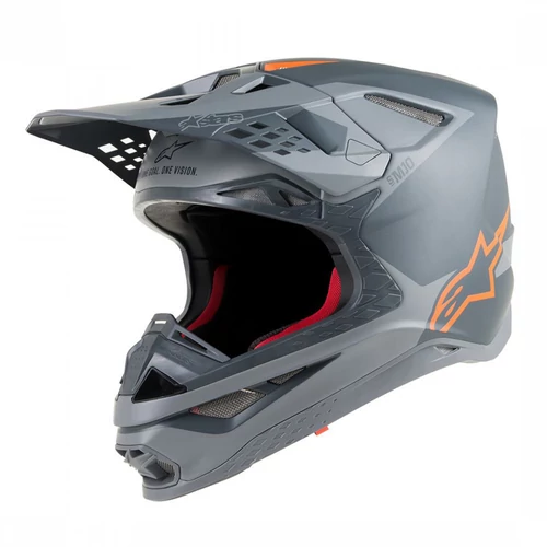 Alpinestars Supertech S-M10 MX Bukósisak (Szürke-Narancs)