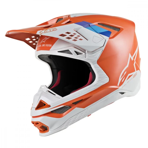 Alpinestars Supertech S-M8 Contact Bukósisak (Narancs-Fehér)