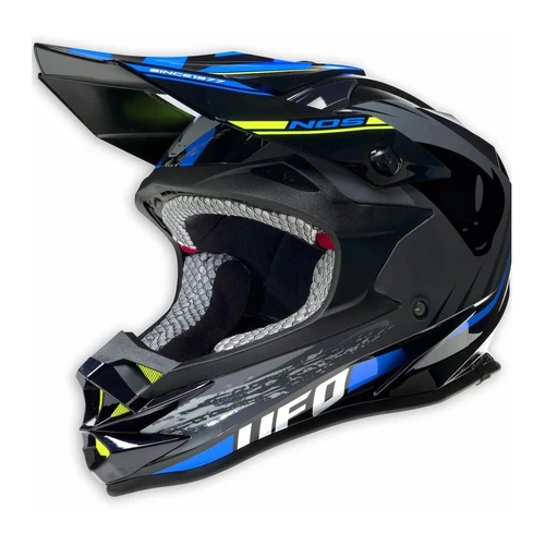 UFO Onyx MX Bukósisak (Fekete-Kék-Fluo Sárga)