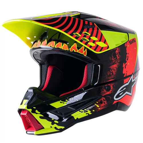 Alpinestars S-M5 Solar Flare MX Bukósisak (Black-Red-Fluo)