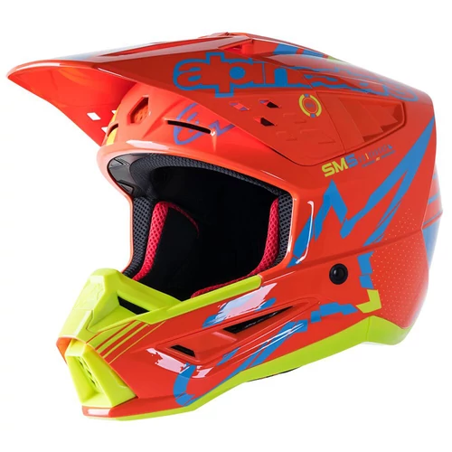 Alpinestars S-M5 Action MX Bukósisak (Orange Fluo-Cyan)