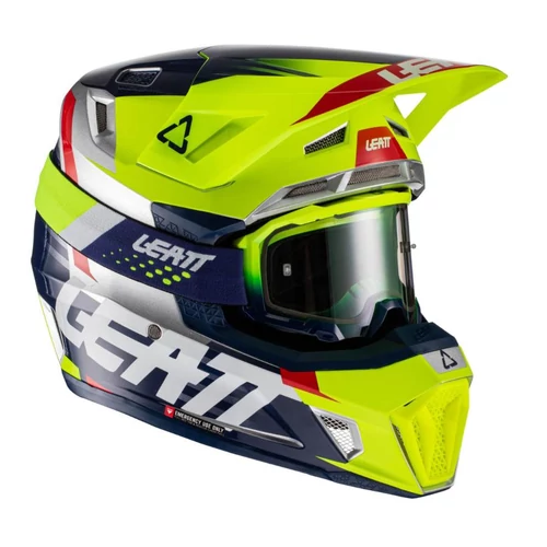 Leatt Moto 7.5 V22 Bukósisak Szemüveggel (Lime)