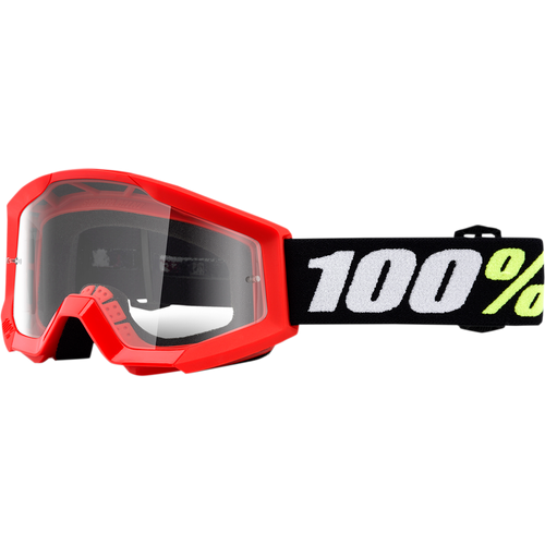 100% Strata Mini Gyerek MX Szemüveg (Piros-Fekete)