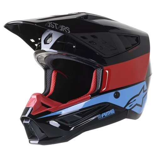Alpinestars S-M5 Bond MX Bukósisak (Fekete-Piros-Cyan)