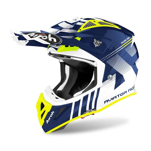Airoh Aviator ACE Art Off Road Bukósisak (Kék-Sárga-Fehér)