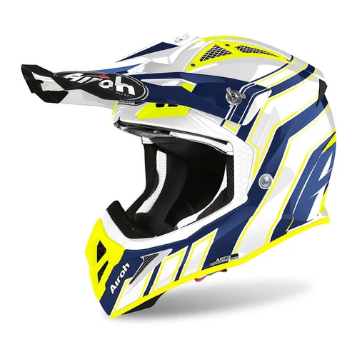 Airoh Aviator ACE Art Off Road Bukósisak (Fehér-Kék-Sárga)