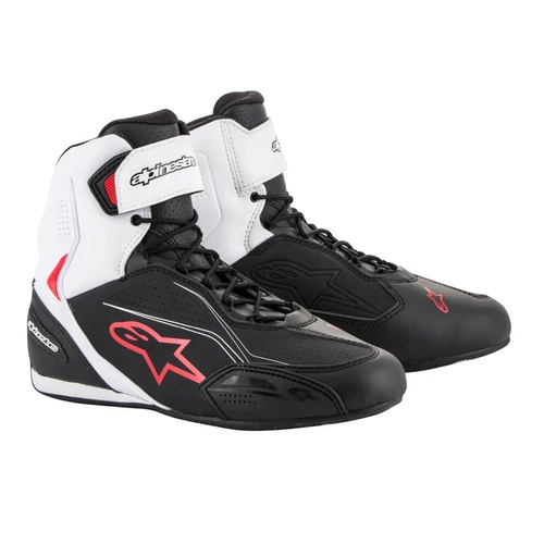 Alpinestars Faster 3 Motoros Cipő (Fekete-Fehér-Piros)