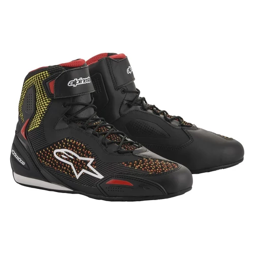 Alpinestars Faster 3 Rideknit Motoros Cipő (Sárga-Piros)