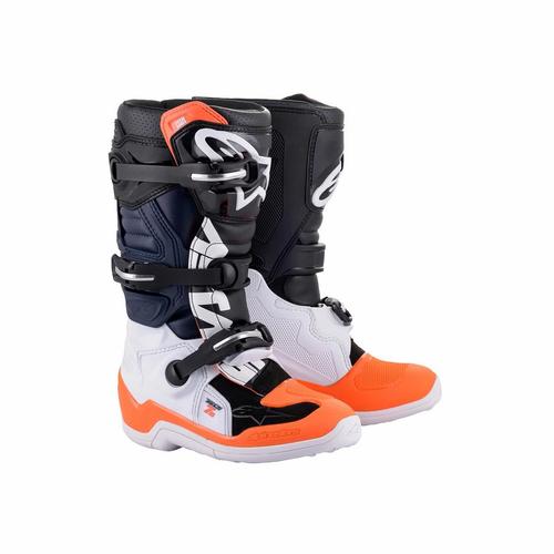 Alpinestars Tech 7S Gyerek Motocross Csizma (Fekete-fehér-narancs)