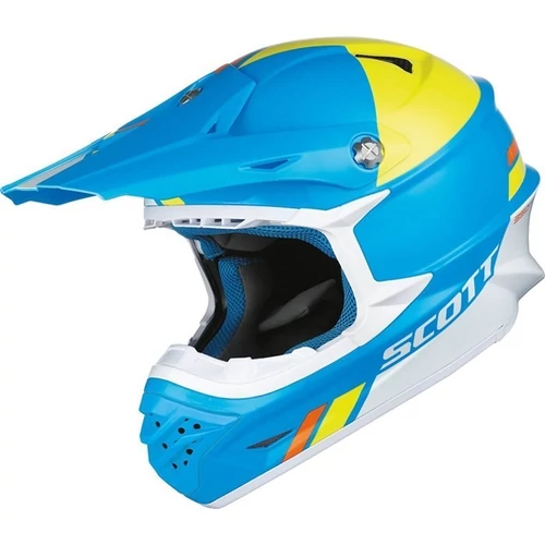 Scott 350 Pro Trophy MX Bukósisak (Világoskék-Sárga)