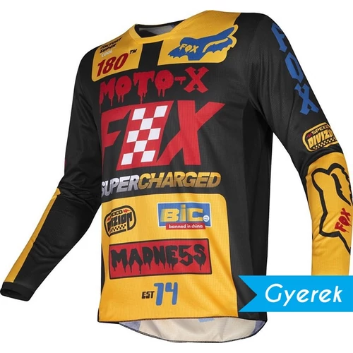 Fox 180 Czar Gyerek Motocross Mez (Sárga)